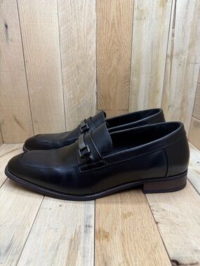 La Milano Select Albany Men's Black Leather Slip On Dress Shoes A124201 Size 12